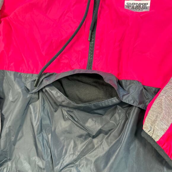 Victoria's Secret PINK Anorak Jacket M Hooded Windbreaker Coat 1/2 Zip - Picture 6 of 11
